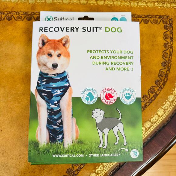 Suitical Recovery Suit for Dogs Blue Camo Cotton Stress Reducing XX-Large NEW - Picture 4 of 11